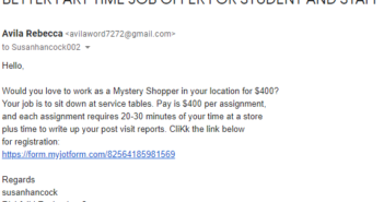 Scam Email ALERT: “BETTER PART TIME JOB OFFER FOR STUDENT AND STAFF”