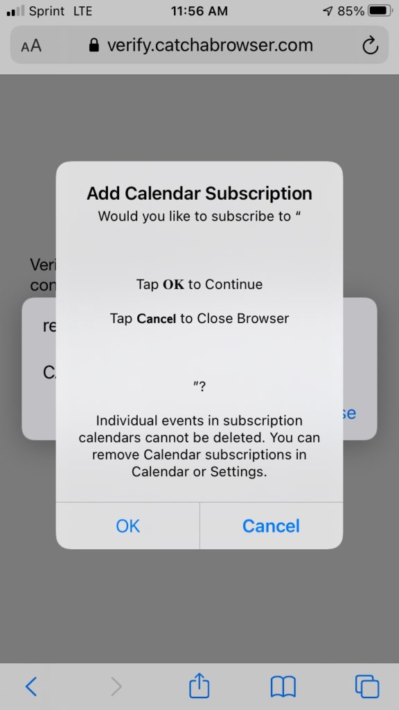 Popup Calendar Subscriptions Fordham University Information Security