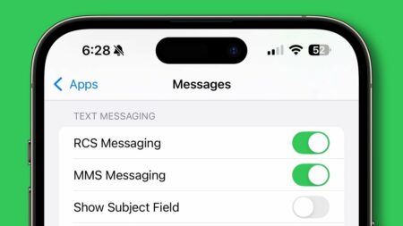 Image of Apple iPhone messaging settings